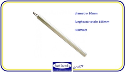 Resistenza Candeletta Accensione Per Stufa A Pellet – 300W, 170 Mm, Diametro 9,9 Mm, Compatibile Edilkamin E Modelli Universali
