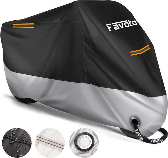 Favoto Telo Coprimoto 210D Teli per Moto Impermeabile Resistente Ad Acqua/Polver