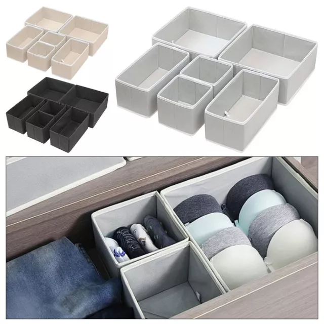 6Pcs/Set Non-woven Clothes Organization Drawer Organizer Box