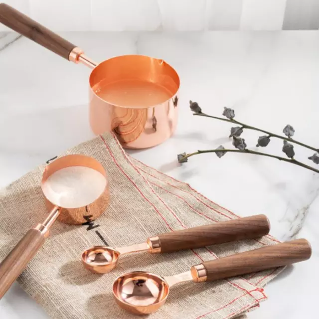 Rose Gold Kitchen Sugar Scoop Measuring Cups Measuring Spoons Set Baking Tool