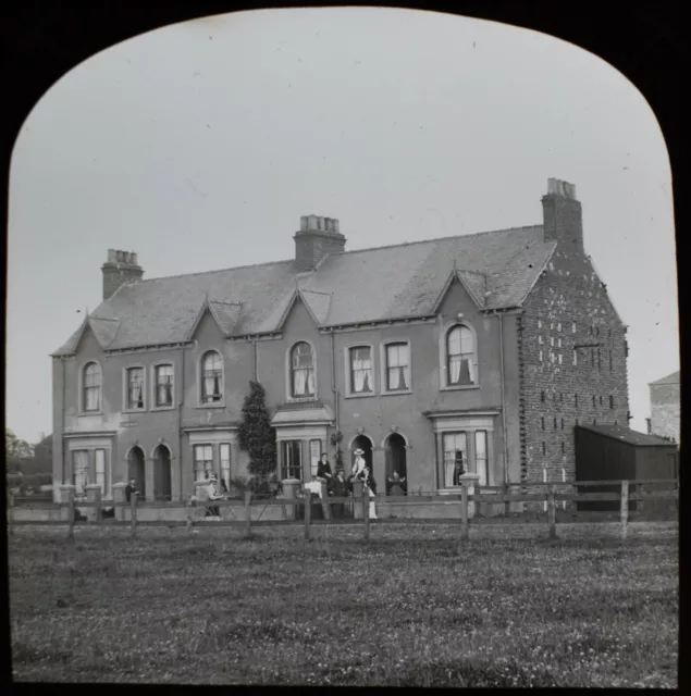 ANTIQUE Magic Lantern Slide HOUSES AT WITHERNSEA 1899 VICTORIAN PHOTO NEAR HULL