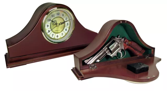 PS PRODUCTS CONCEALMENT Mantle Clock Fits Medium to Large Handgns Mahogany  Wood $59.94 - PicClick
