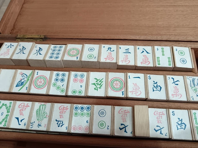 Jeu de Mahjong - Ensemble de mahjong - Gravure claire - Jeu de carreaux légers - Jeu de mahjong