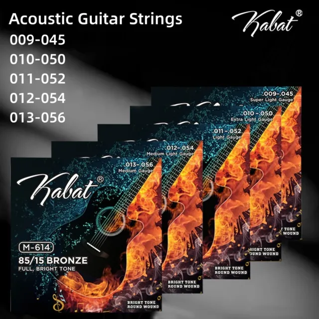 Lot de 6 jeux de cordes de guitare acoustique en acier pour guitares  acoustiques (2 ensembles en laiton, 2 ensembles en cuivre rouge, 2  ensembles
