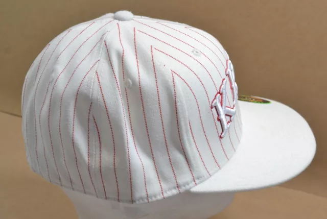 Krew (Kr3w) INVY White Red Pinstripe Logo Cap 210 Fitted Flexfit (D) Men's Hat 3