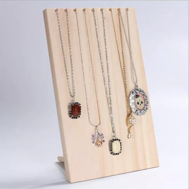 Wooden Pendant Necklace Display Holder Rack Jewelry Organizer Storage Stand
