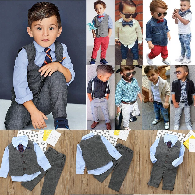 Blazer gilet ragazzi bambini camicia pantaloni smoking abito matrimonio party outfits set