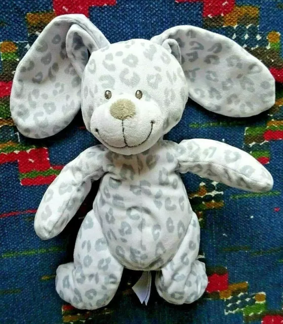 Jb3/ Doudou Peluche Simba Kiabi Lapin Blanc Tache Gris 25 Cm Etat Neuf