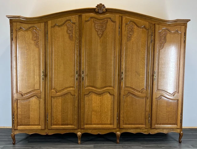 Louis XV Style French Carved 5 door Armoire Wardrobe (LOT 2539)