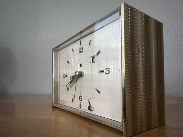 Stunning Art Deco Vedette France  Alarm Clock Brass, Heavy. RARE!! 3