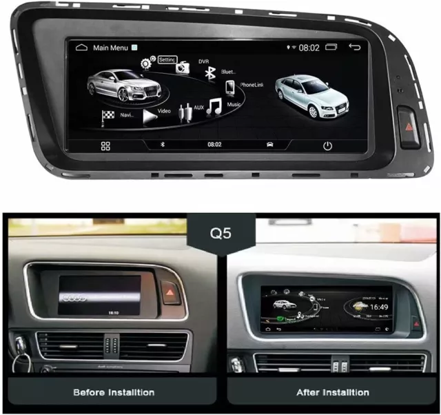 8.8" 8-Kern IPS Android 13.0 Autoradio GPS DAB+ CarPlay Wifi Navi 4G Für Audi Q5