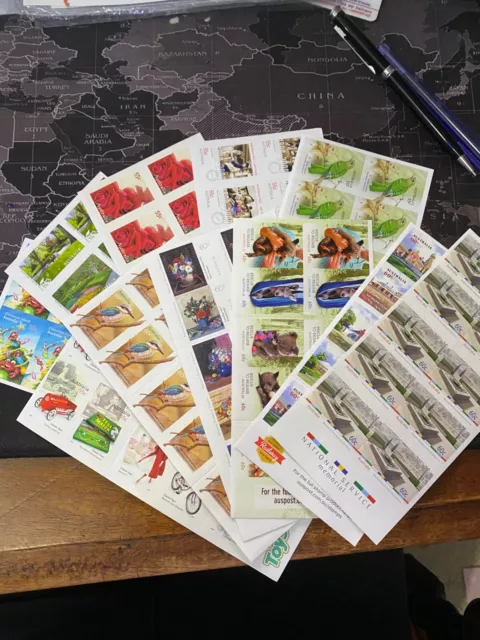 Australia Post Stamps A collection of 11 packs of 10 stamps