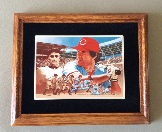 Pete Rose 1985 Gartlan “Desire To Win” Autographed Le Plaque #250 Wood Frame
