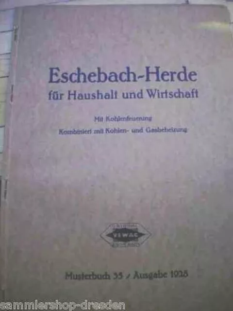 14796 KATALOG Eschebach Herde Kohle Gas Haushalt VEWAG 1928 Prospekt