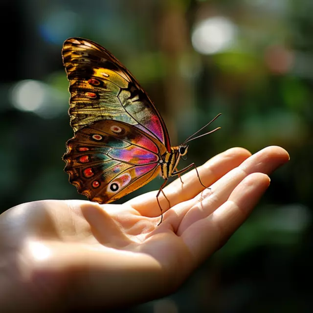 Digitales Bild Schmetterling in Palme Bild Fototapete Hintergrund Desktop-Kunst