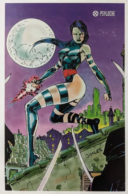 Psylocke Apocalypse X-Men Trading Cards Comic Poster Art Pin-Up Original Jim Lee