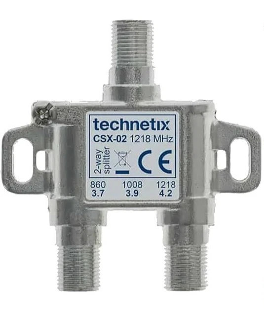 Splitter Satellite A 3 Uscite Tipo F - Con Spine F Maschio, Per Segnale Sky TV, Freeview, Cavo Vergine