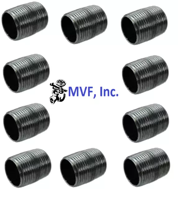 1/8" x Close (3/4") S/40 A53 Black Steel Pipe Nipple (NPT) N2010011 (10-Pack)