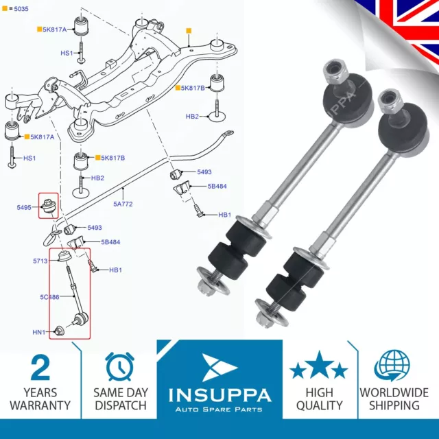2x Stabilizer Anti Roll Bar Drop Link Rear Right Left For Ford Mondeo Galaxy