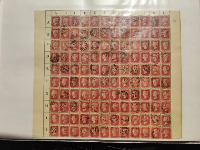 GB Victorian SG40 1d penny red Star line engraved Plate 56 qv postage stamps  S