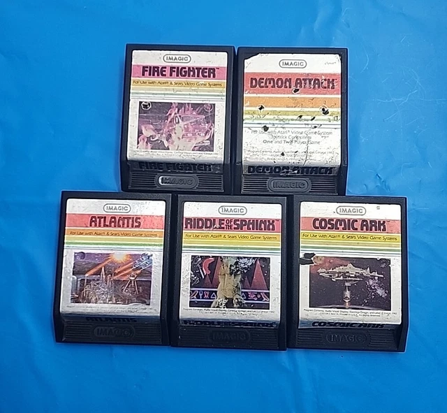 LOT DE 5 jeux Atari 2600 Imagic pompier énigme démon Atlantis cosmique testé EUR 17,60 PicClick FR