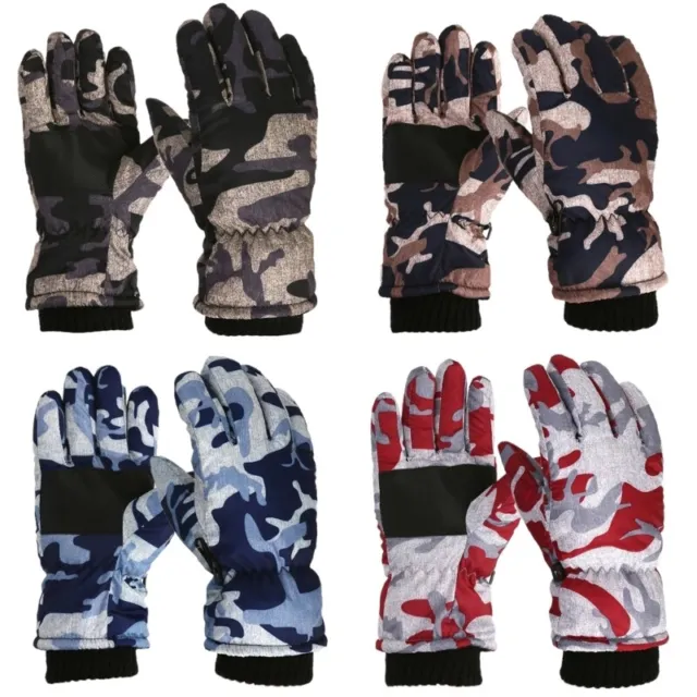 1 Pair Warm Mittens Waterproof Kids Ski Gloves for Winter Outdoor Activities