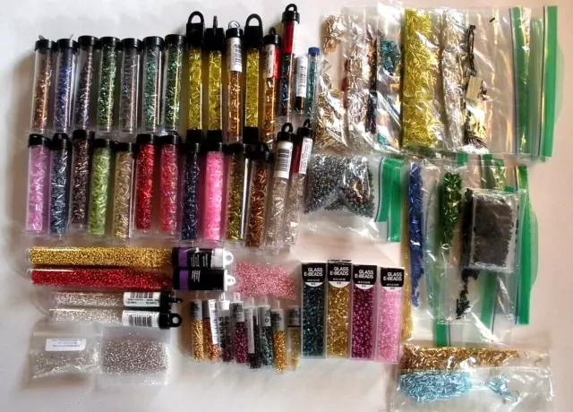BEADS Huge Mixed Lot.  Seed & Bugle Beads.  Assorted sizes.