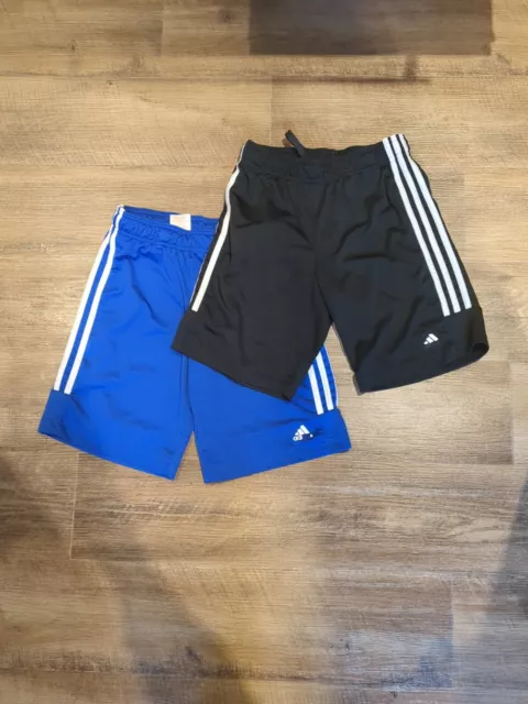 Adidas Boys Shorts Black/Blue 11-12 Years