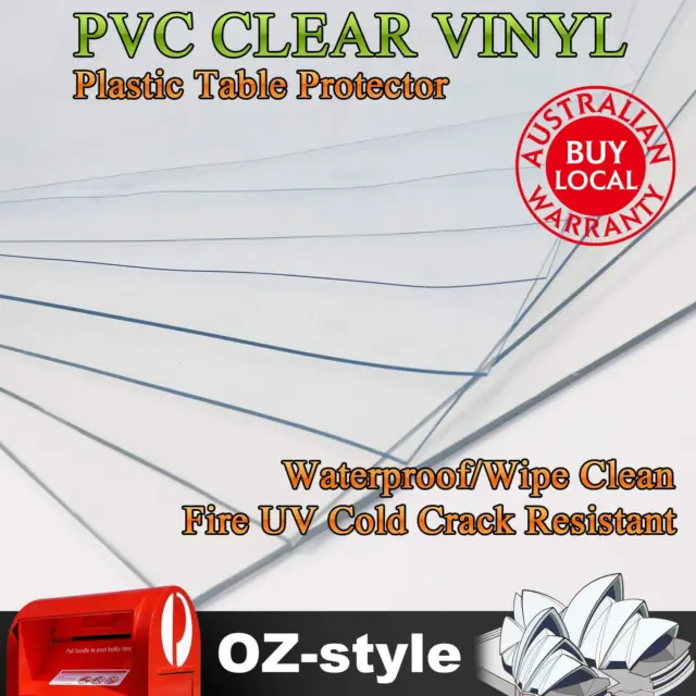 Clear Vinyl PVC Sheeting Table Cover Screen Windows Boat Sheet Mildew Resistant