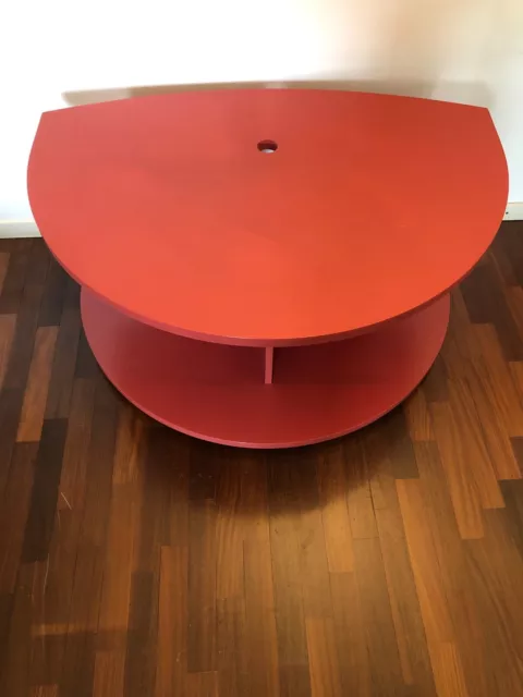 Mobile soggiorno TV - tavolino su ruote color corallo