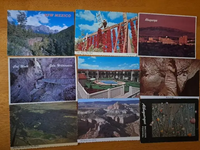 Lot of 9    NEW MEXICO     Old Postcards 1970's-1990's