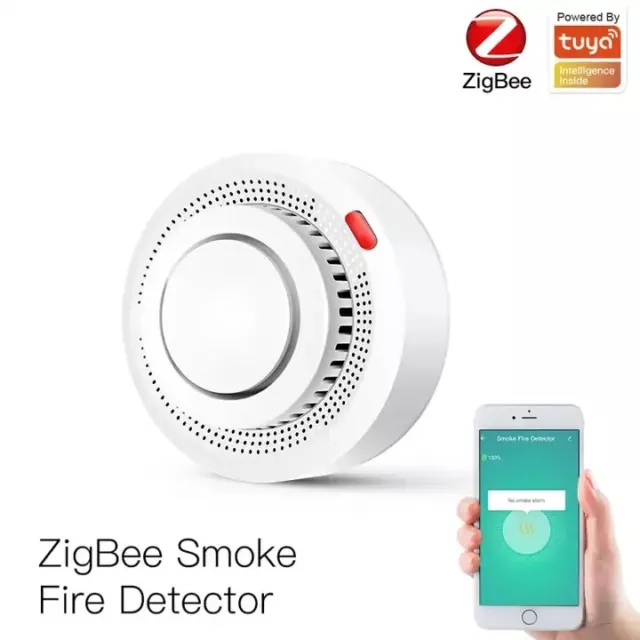 HOAU Tuya Smart Zigbee Rilevatore di fumo Intelligente Allarme antincendio Suono