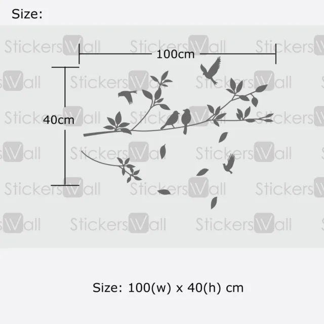 Tree Bird Wall Stickers Forest Vinyl Wall Decals Wall Art Stickers Any Room 2