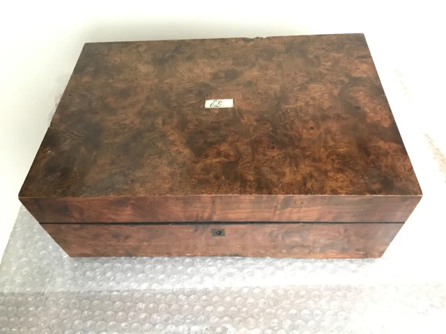 Boîte Vintage En Loupe D’orme Et Nacre – Occasion – Déco Ancienne