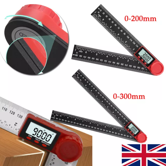 Folding Digital LCD Angle Finder Ruler 360° Protractor 200MM/300MM Lumberjack UK