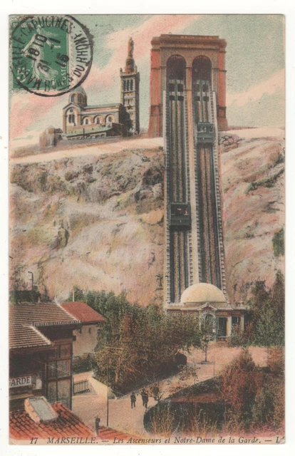 CPA Marseille ND De La Garde - Ascenseurs Animés - Années 1910