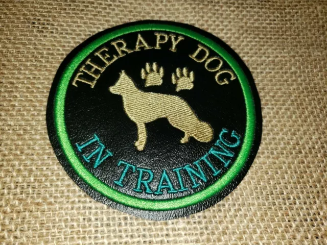 Therapy Dog in Training  Patch, Patches for Vests Capes on black