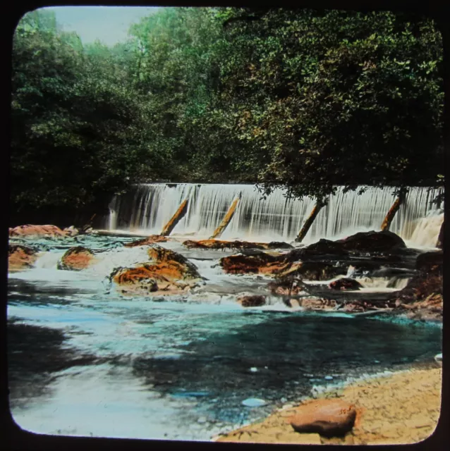 Glass Magic Lantern Slide WATERFALL AT LUSS LOCH LOMOND C1890 VICTORIAN PHOTO