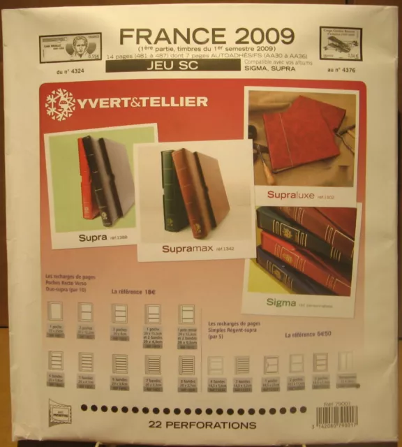 Yvert et Tellier - JEU FRANCE S.C 1er SEMESTRE 2009 (Avec Pochettes)