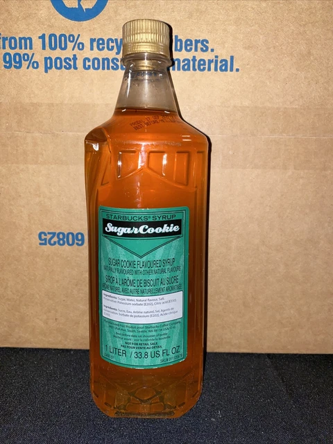 LIMITED STARBUCKS SEASONAL Sugar Cookie Syrup 1 Liter 33.8 Oz- Bb Sep