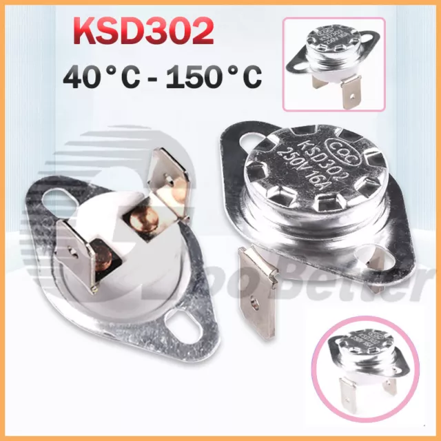 KSD302 Normally Open/Closed Thermostat Thermal Temperature Switch 40°C to 150°C