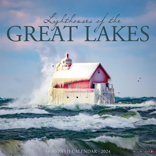 LIGHTHOUSES OF THE Great Lakes 2024 12" x 12" Wall Calendar (free