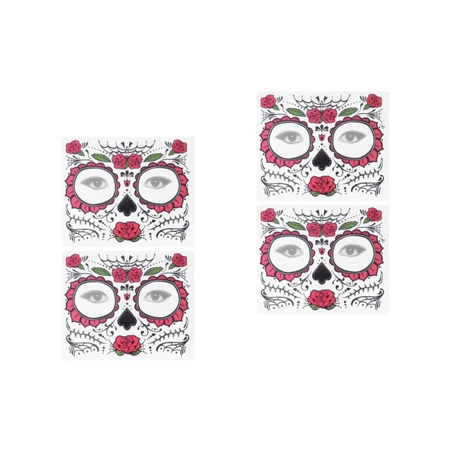 4 Pcs Halloween Facial Sticker Halloween Temporary Face Tattoos