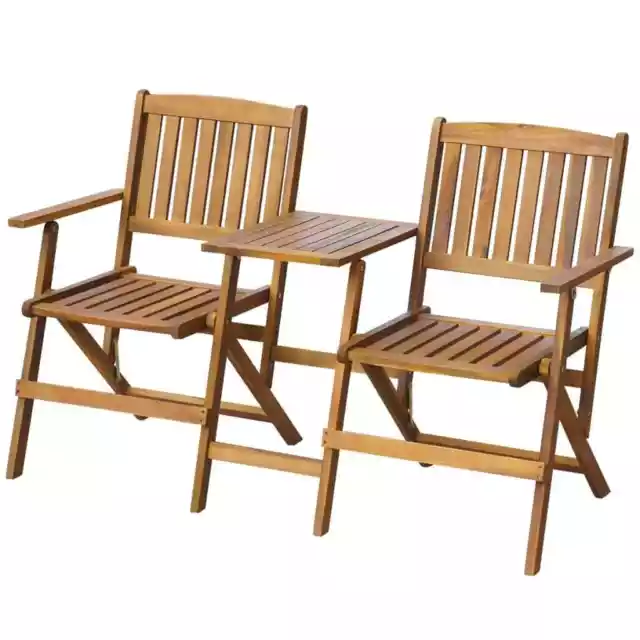 Banc de jardin pliant et table à thé 140cm Bois d'acacia solide vidaXL