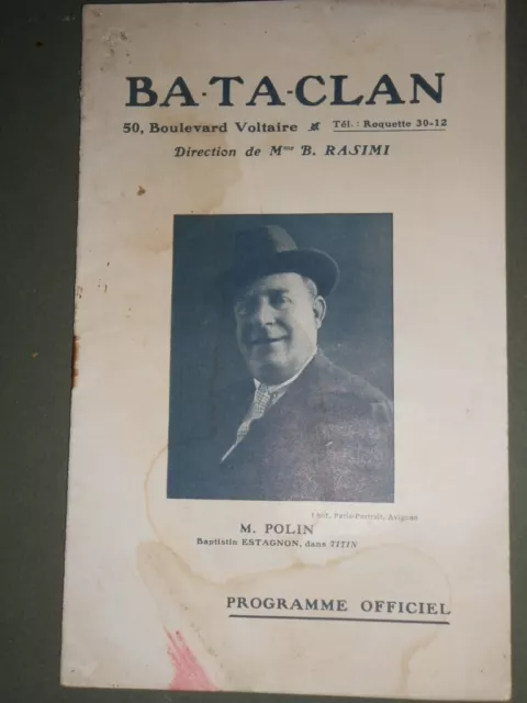 Ancien programme Bataclan Ba ta clan M Polin dans Titin