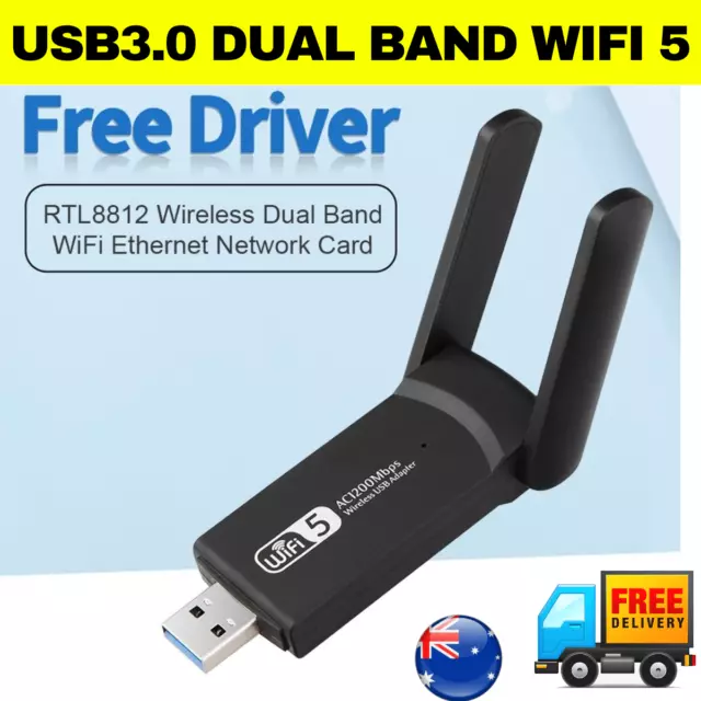 Dual Band Usb 3.0 Adapter Wifi 5 Ac1200mps 2.4g 5.8g Network Card Dual Antenna