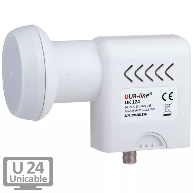 DUR-line UK 124 Unicable LNB 24 Teilnehmer | Einkabel SCR Sat LNB LNC HDTV 4K/8K