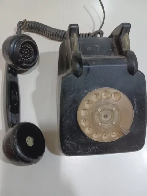 Telephone Bakelite Vintage Old Retro Black Electric  Rotary Dial India