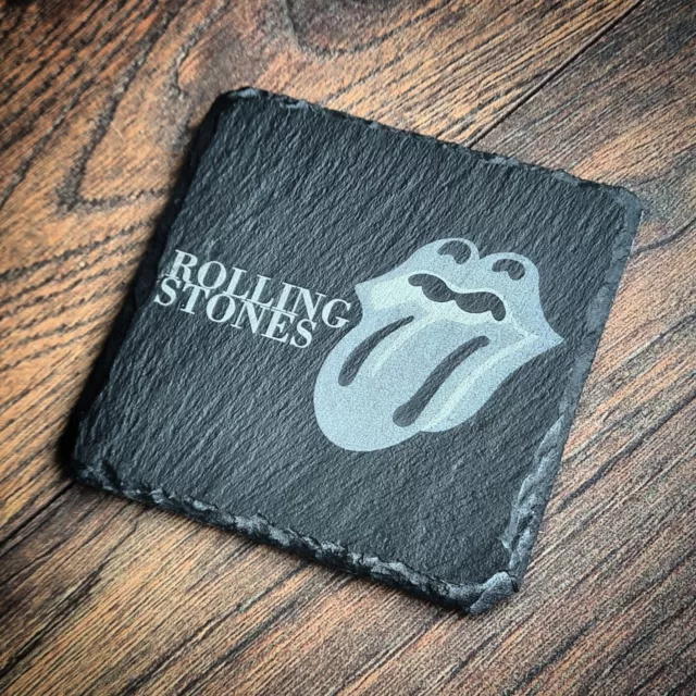 The Rolling Stones Real Slate Laser Engraved Coaster Coffee Tea Gift