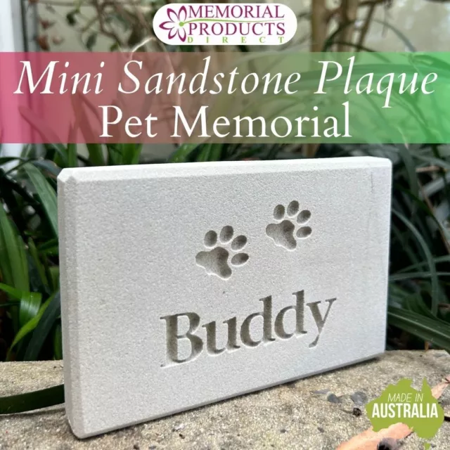 Mini Sandstone Pet Memorial Plaque Deeply Engraved - 20 Characters